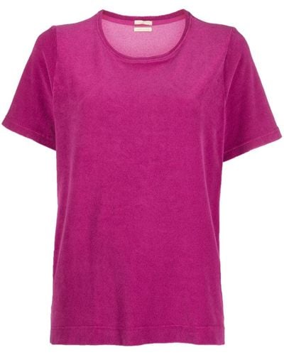 Massimo Alba Crew-neck Cotton Blend T-shirt - Pink