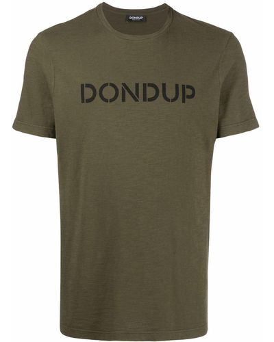 Dondup T-shirt Met Logoprint - Groen