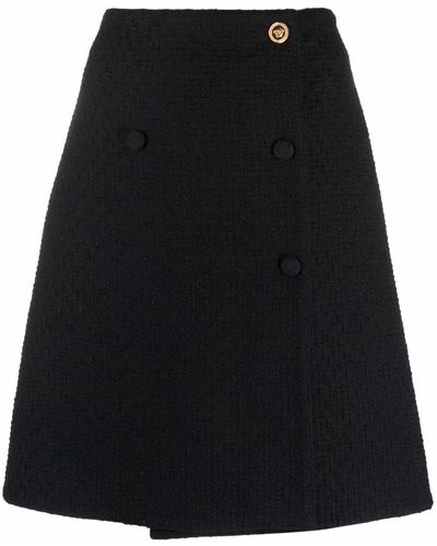 Versace Tweed mini A-line skirt - Schwarz