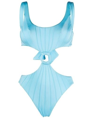 Noire Swimwear Badeanzug mit Cut-Outs - Blau