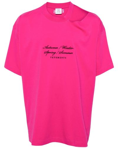 Vetements Four Seasons Cotton T-shirt - Pink