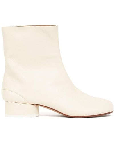 Maison Margiela Tabi 30 Leather Ankle Boots - White
