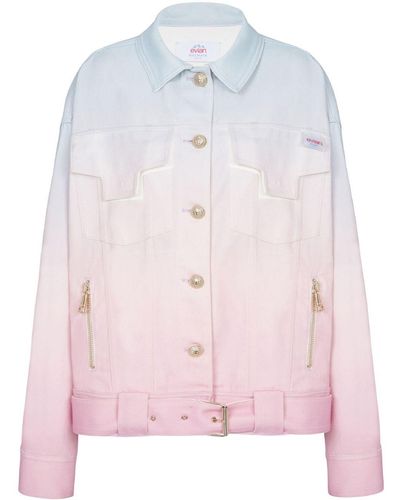 Balmain X Evian Gradient Denim Jacket - Pink
