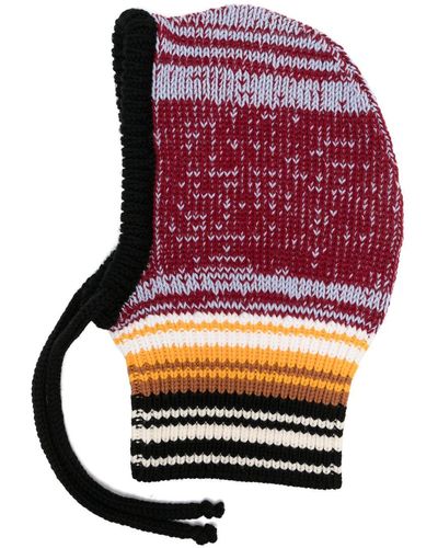 Marni Striped Ribbed-knit Balaclava - Red