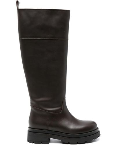 P.A.R.O.S.H. Leather Knee Boots - Black