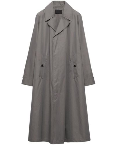 Prada Maxi Cotton Trench Coat - Grey