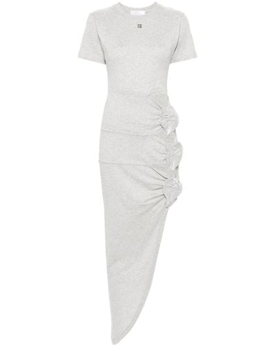 GIUSEPPE DI MORABITO Cut-out Asymmetric Midi Dress - White