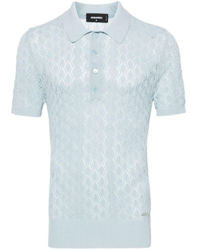 DSquared² Crochet-knitted Polo Shirt - Blue