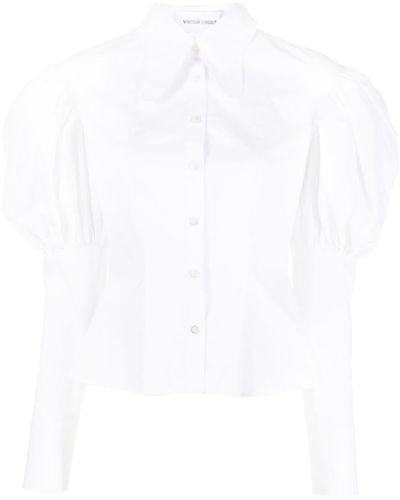 Viktor & Rolf Puff-sleeved organic-cotton shirt - Bianco