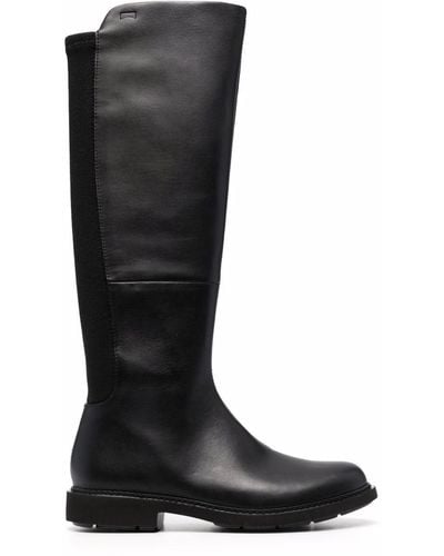 Camper Knee-length Panelled Leather Boots - Black