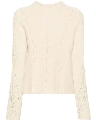 Zadig & Voltaire Morley Cable-knit Sweater - Natural