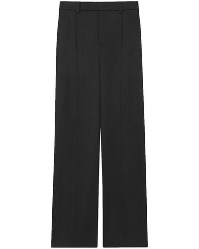 Saint Laurent Pressed-crease Silk Pants - Black