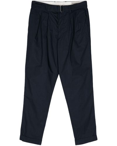 Officine Generale Tapered-Hose mit Bundfalten - Blau