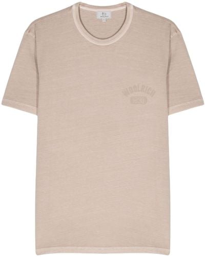 Woolrich Logo-Print Cotton T-Shirt - Natural