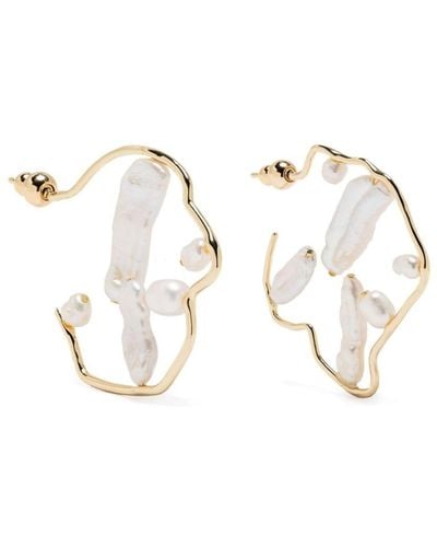 Cult Gaia Boucles d'oreilles Juana à perle - Métallisé