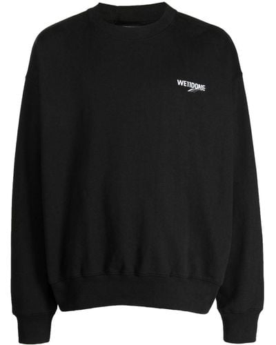 we11done Katoenen Sweater Met Logoprint - Zwart