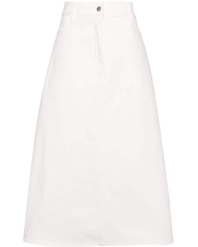 Studio Nicholson Baringo Denim Midi Skirt - White