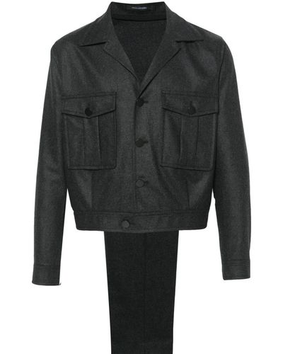 Tagliatore Single-breasted Virgin Wool Suit - Black
