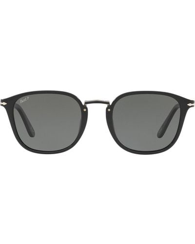 Persol Sonnenbrille mit eckigen Gläsern - Schwarz