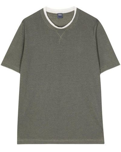 Fedeli Crew-neck Knitted Top - Grey