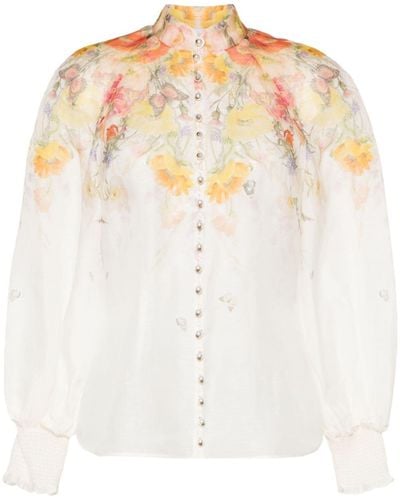 Zimmermann Tranquillity Floral-print Blouse - White
