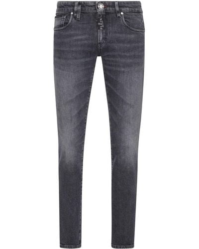 Philipp Plein Mid-rise Slim-fit Jeans - Blue