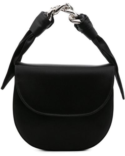 Casadei Chain-handle Satin Tote Bag - Black