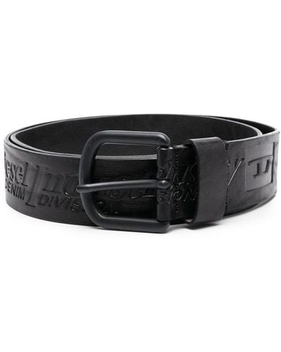 DIESEL B-archive Leather Belt - Black
