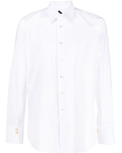 Billionaire Logo-embroidered Cotton Shirt - White