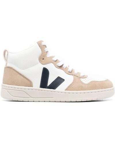 Veja Paneled High-top Sneakers - White