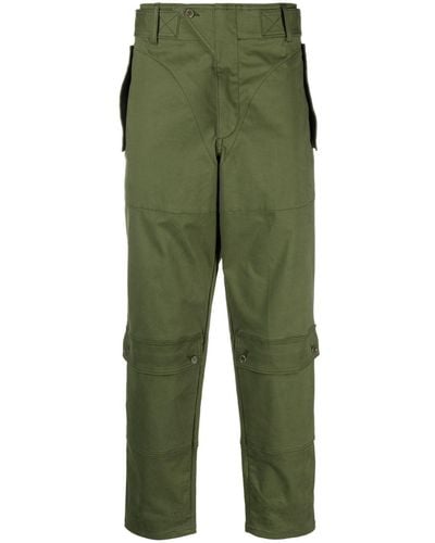 Moschino Pantalon droit en coton à design multi-poches - Vert