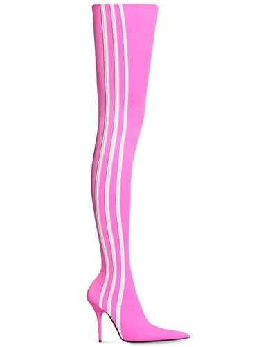 Balenciaga Botas altas Knife con tacón de 110mm de x adidas - Rosa