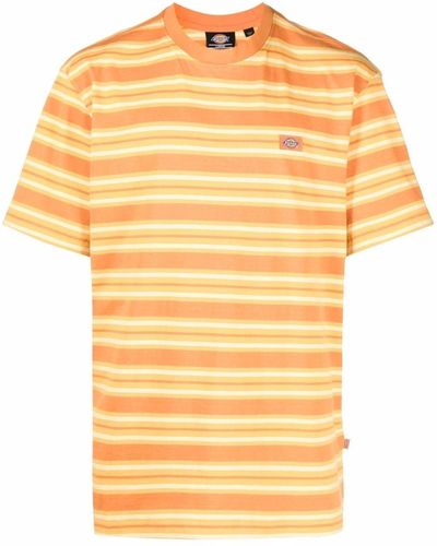 Dickies Construct Stripe-print Cotton T-shirt - Orange