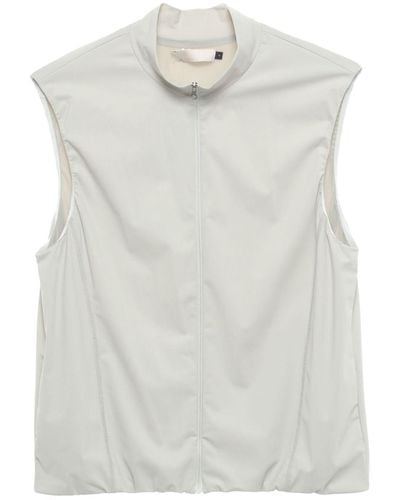 Amomento High-neck Zip-up Vest - White