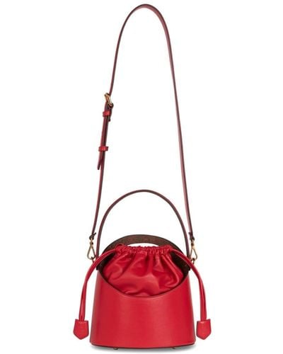 Etro Medium Saturno Leather Bucket Bag - Red