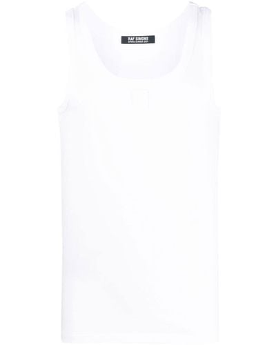 Raf Simons Trägershirt mit Logo-Patch - Weiß