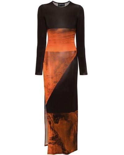 Louisa Ballou High Tide Abstract-print Maxi Dress - Orange
