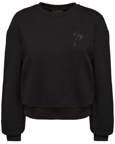 Giuseppe Zanotti Sauvanne Crystal-logo Sweatshirt - Black
