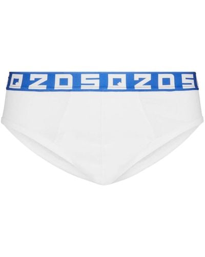 DSquared² Boxer en coton à logo imprimé - Bleu