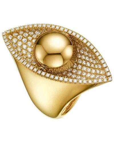 CADAR 18kt Yellow Gold Reflections Diamond Ring - Metallic