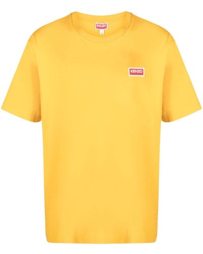 KENZO T-shirt Met Logopatch - Geel