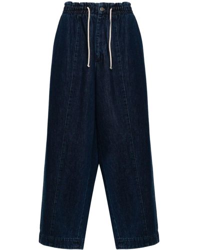 Societe Anonyme Logo-embroidered Tapered Jeans - Blue