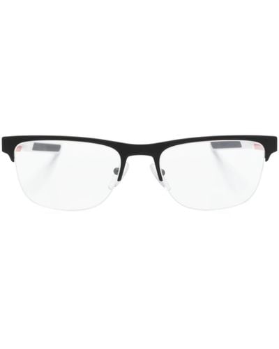 Prada Halbrandbrille mit eckigem Gestell - Weiß