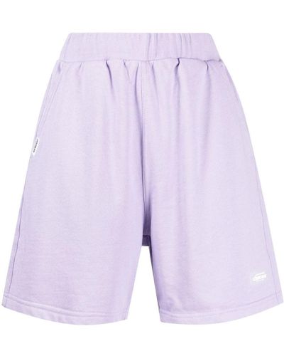 Chocoolate High-waisted Cotton Shorts - Purple