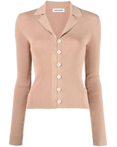 Low Classic Ribbed-knit Notched-collar Shirt - Natural