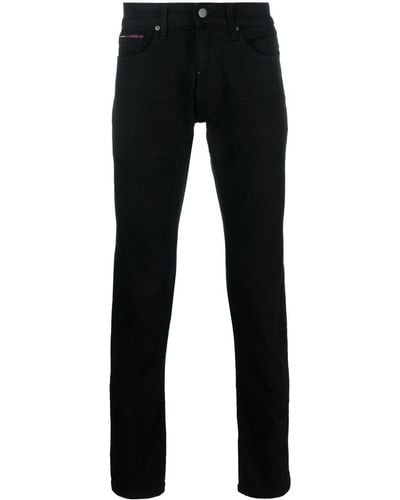 Tommy Hilfiger Slim-Fit-Jeans mit Logo-Patch - Schwarz