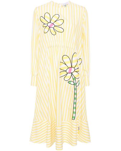 Mira Mikati Floral-print Cotton Dress - Metallic