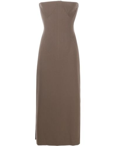 CHARLOTTE KNOWLES Corseted Strapless Dress - Gray