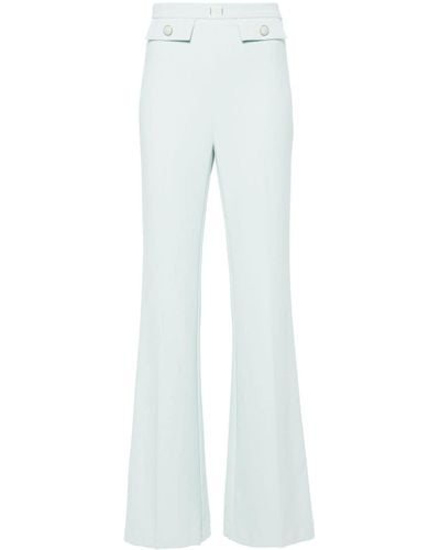 Elisabetta Franchi Flared Crepe Trousers - White