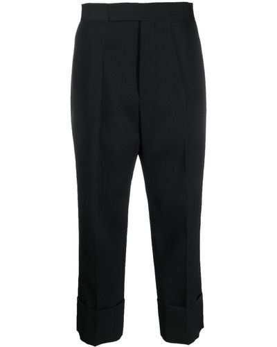 SAPIO Pantalones capri con bolsillos de solapa - Negro